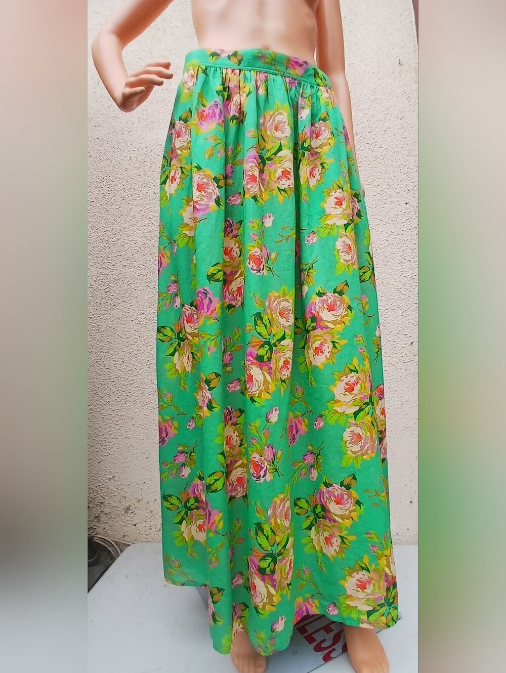 NWT J.Crew Green Floral Cotton Maxi Skirt Cottagecore Garden Party Size M - Picture 2 of 14